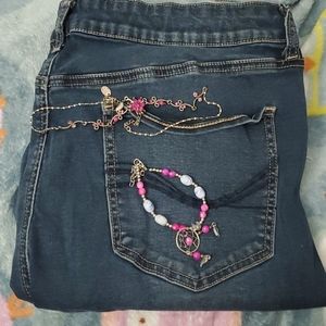 Jeans, Bracelet, Necklace